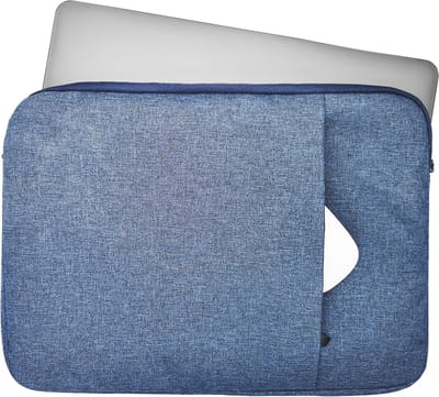 Lunso - Stijlvolle zachte neopreen sleeve hoes 15 inch - Lichtblauw