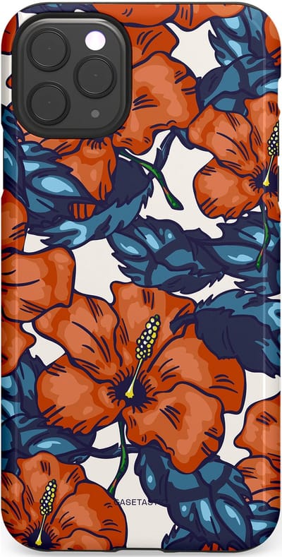 Casetastic hoesje geschikt voor Apple iPhone 11 Pro Max - Dubbellaagse bescherming - Exotische paradijs - Fashion Case - Terracotta Donkerblauw Bruin Donkergrijs