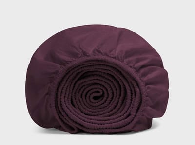 Yumeko kinderhoeslaken percal katoen bordeauxpaars 70x150x15 - Bio, eco & fairtrade
