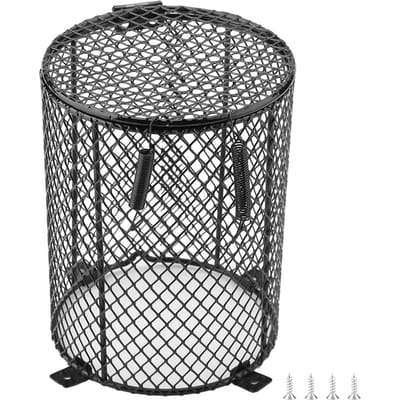 Huisdier Reptiel Anti-verbrandingslamp Mesh Afdekking Dag Nacht Keramische Lamp Verwarming Lampenkap Type 1 gray