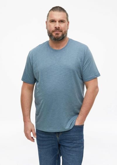T-shirt van zacht gemengd katoenjersey met logo-applicatie s.Oliver