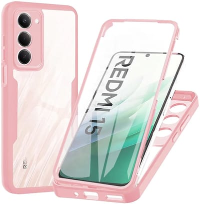 Hoesje geschikt voor Xiaomi Redmi 15 - Techsuit ColorVerse 360 Case met Screenprotector - Roze