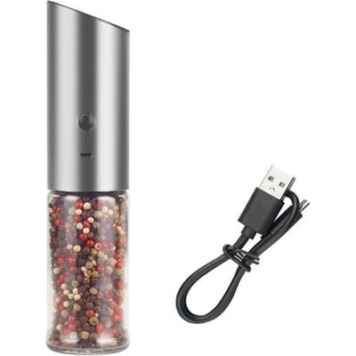 Moulin à sel et à poivre électrique, Rechargeable par USB, grossièreté réglable, fraiseuse automatique pour épices, outil de cuisine