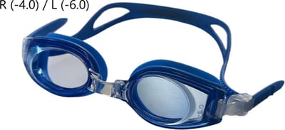 Kinderzwembril op sterkte - R (-4.0) / L (-6.0) - Blauw