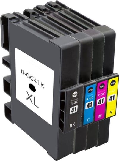 GC-41 Zwart + Alle Kleuren - Huismerk inktcartridge compatible met Ricoh Aficio SG 2100N / Ricoh Aficio SG 3100SNw / Ricoh Aficio SG 3110DN / Ricoh Aficio SG 3110DNw / Ricoh Aficio SG 3110SFNw / Ricoh Aficio SG 3120BSFN / Ricoh Aficio SG 7100DN