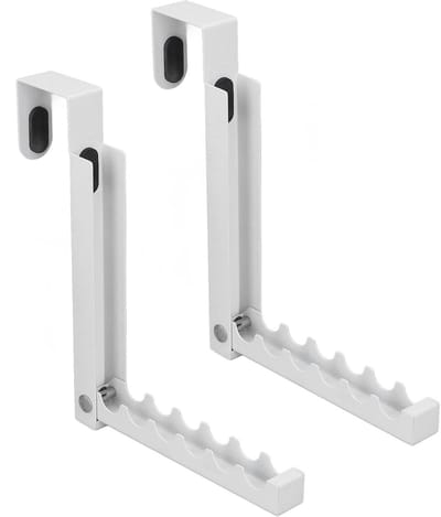 Dailygoods- Over de Deur Haken - 2-pack Opklapbare Kledinghangers - Ruimtebesparend Kledingrek - Krasbestendig - Antislip - Eenvoudig te gebruiken