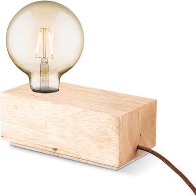 Home Sweet Home - Landelijke tafellamp Rinca - 20/10/8cm - bedlampje - geschikt voor E27 LED lichtbron - gemaakt van Hout