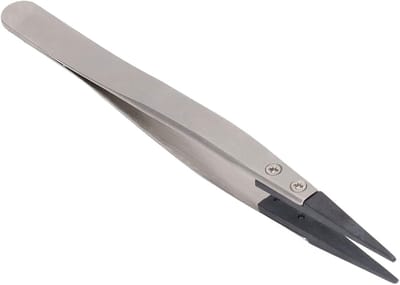 Roestvrijstalen Pincet - Precisie Tool - Elektronica Reparatie - Antistatische Verwisselbare Tips - 1 Stuk - Mat