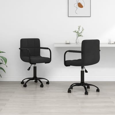 vidaXL - Eetkamerstoelen - draaibaar - 2 - st - fluweel - zwart
