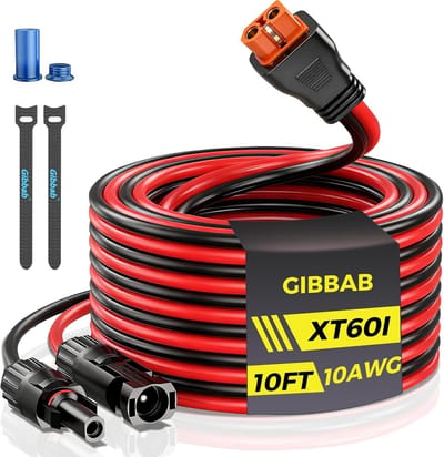 Zonneconnector naar XT60i Laadkabel - 10/12AWG 20FT Verlengadapter voor Zonnepaneel en LiFePO4 Batterij