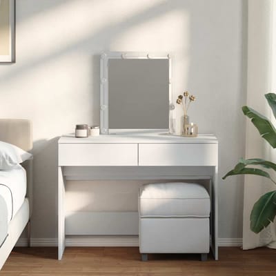 vidaXL - Kaptafel - met - LED - 100x40x130 - cm - wit