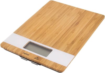 Keukenweegschaal Bamboe Elektronisch Platte WHITELINE 5 kg - Weegschaal - Keuken
