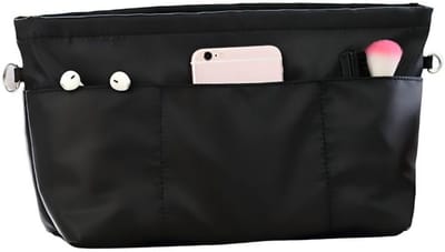 Handtas organizer - Maat S - 21,5*8*17 cm - Handtas organizer - Nylon boodschappentas organizer - Organizer - Boodschappentas met sleutelring en ritssluiting - Reis organizer - Make-up organizer - Make-up tas - Draagbare organizer - Binnenvak