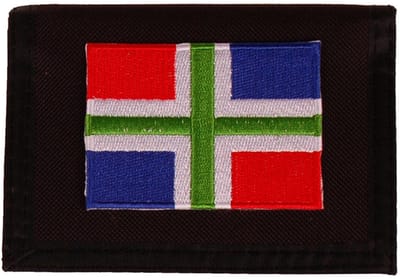 Portemonnee zwart 14x10cm - Vlag Groningen - 8x6cm
