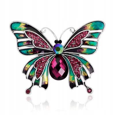 Luxe PINETS Broche VLINDER - Met Roze Zirkonia's - Elegant Sieraad - Butterfly Collectie