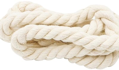 Dailygoods- Katoenen Touw 10 mm Breed - 4 m Lang - Duurzaam Koord - Geschikt voor Doe-Het-Zelf - Creatieve Handgemaakte Projecten - Wit Weefsel