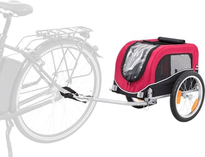 Hondenfietskar - Hondenkar - Veilig Vervoer - Opvouwbaar Compact - 36x34x57cm - Rood Zwart