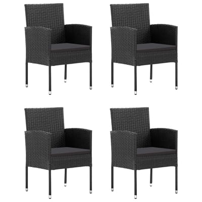 vidaXL - 5-delige - Tuinset - poly - rattan - zwart