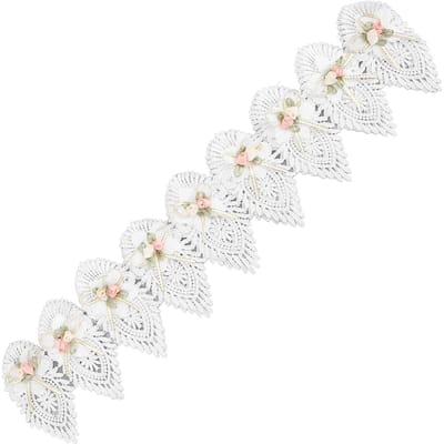Strikdecoratie Kantlint Bloemenrand Lint voor Kleding Naaien Scrapbook Bruidsjurk Decoratie 1 Meter Lengte 11cm Breedte white