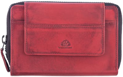 GREENBURRY portemonnee Destressed RV-Wallet RFID Deep Red donkerrood