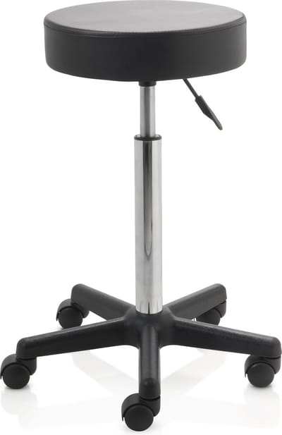 ZenGrowth ergonomische tabouret met hoge gasveer zwart - Kapperskruk op zachte wielen – Tabouret - In hoogte verstelbaar