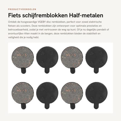 Dailygoods - Fiets schijfremblokken - Half-metalen - Duurzaam en hoogwaardig - Ronde vorm - Geschikt voor elektrische fiets en scooter - Perfect voor...