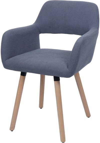 Eetkamerstoel MCW-A50 II, stoel keukenstoel gestoffeerde stoel, hout stof/textiel koord (400g/m²) MVG ~ donkergrijs
