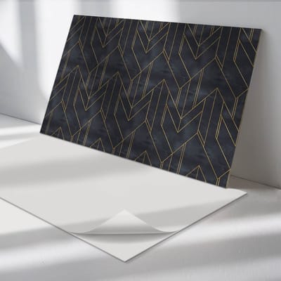 Wallfluent Vinyl Wandpaneel - Geometrie van lijnen en vormen Zelfklevende Wandbekleding - 120 cm x 60 cm - Zwart Vinyl Wandpaneel - 1 stuk - Rechthoekig Wandbekleding Vinyl - Patroon Wandpaneel - Wandpaneel PVC - Wandpaneel Keuken en Badkamer