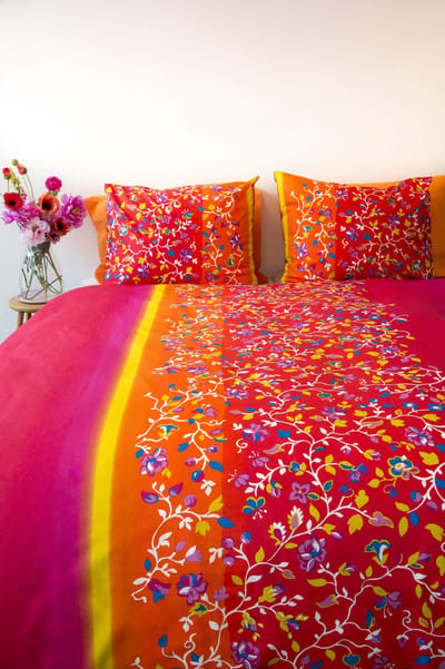 SENZATIONE 100% Katoen Percaline Dekbedovertrek 240x200/220-2x60x70 cm MARBELLA ROOD