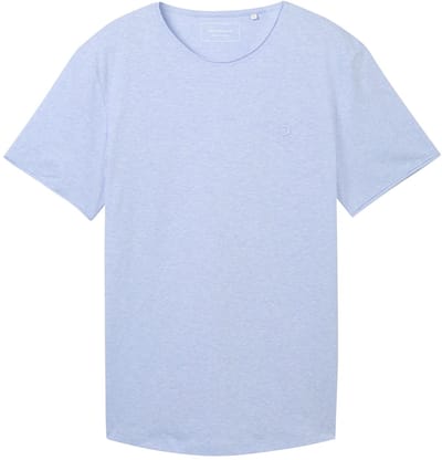 Tom Tailor Denim - T-shirt met gemêleerde look - Maat XXL - Brunnera Blue