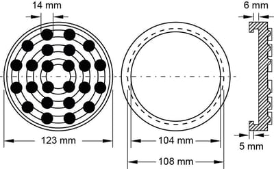 KS TOOLS rubberen plateau 03 voor Ravaglioli / Werther hefplateaus Ø 123 mm - 160.0465