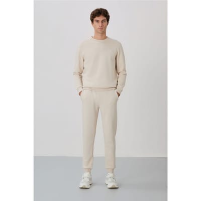 Heren Katoen-Polyester Fleece Sweatshirt en Broek Set