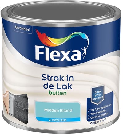 Flexa - Strak In De Lak Buitenlak Zijdeglans - Midden Eiland - Mengverf - 500 Ml