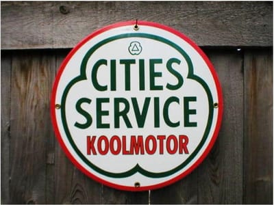 Cities Service Koolmotor Emaille Bord 30 cm