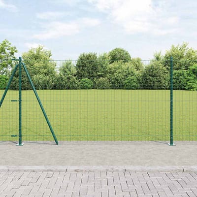vidaXL - Euro-hek - met - betonnen - voetstuk - 10 - x - 1,2 - m - PVC-Coated - Staal - Mesh