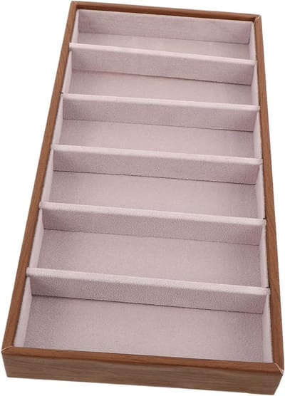Opbergdoos Brillen - Sieraden Organizer - Bureau Organisatie - Houten Textuur - 38 cm Lengte - Multikleur