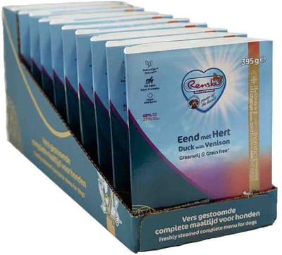 Hondenvoer Renske - Eend Hert Graanvrij - 10x395gr Vers Gestoomd Vlees