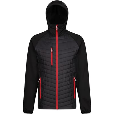 Regatta Heren Navigate Quilted Hybride Jas (Zwart/Klassiek Rood)