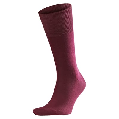 FALKE Airport eenkleurig wol katoen sokken heren rood - maat 45-46