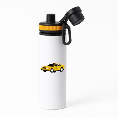 Hacebo® - Taxi waterfles met draaidop oranje - Auto - Taxichauffeurs - personenvervoer - wagen - water fles - 850ML