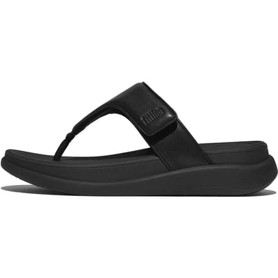 FitFlop F-Mode Go Adjustable Flatform Toe-Post Sandals Dames Slippers - Zwart