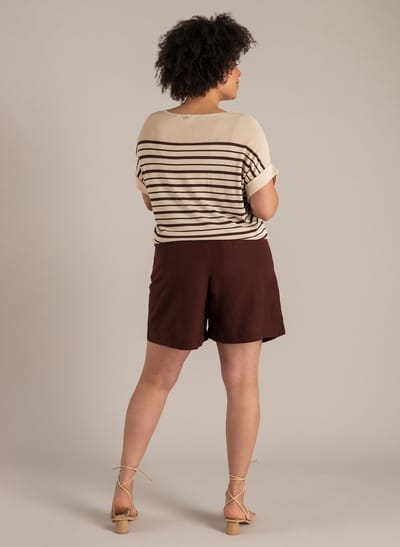 YEST CURVE Nanja Tops - Light Sand/Coffee Br - maat 2(50)