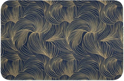 Badmat Rechthoekig 60x40 cm Badkamer Bath Mat Douchemat Antislip Wc Badkamermat Memory Foam Wasbaar Bathroom Toilet Mats Washable Abstract - Lijnen - Blauw - Goud