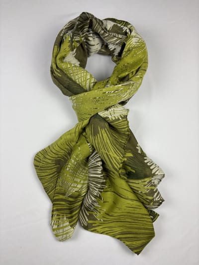 Nette dames sjaal met paardenbloem print 50% katoen en 50% viscose
