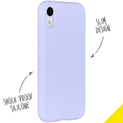 Accezz Hoesje - Geschikt voor Apple iPhone XR - Liquid Silicone Backcover - Paars