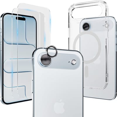 Hoesje - Geschikt voor iPhone 17 Air - Transparant - 2x Screenprotector - Geschikt voor MagSafe - Camera Lens Protector - Anti Shock