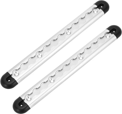 2 Stuks 30 cm Aluminium Luchtvaartrail met Eindkappen, Bevestigingsrails voor Vrachtwagens en Campers, Ideaal voor Cargo Beveiliging