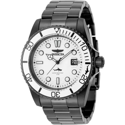 Invicta Pro Diver 50974 Herenhorloge - Quartz Uurwerk - Roestvrij Staal met Witte Wijzerplaat - 42 mm