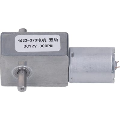 DC 12V Snelheidsreductiemotor Volledig Metaal Dubbele As Wormwielmotor 4632?370 30RPM