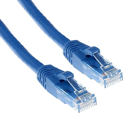 ACT Blauwe 1,5 meter U/UTP CAT6A patchkabel snagless met RJ45 connectoren IB2651